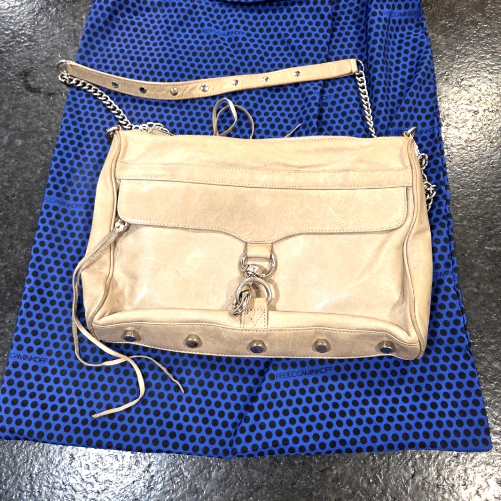 Rebecca Minkoff Cream Shoulder Bag with Front Flap